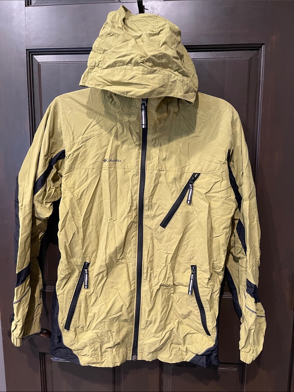 Columbia Kids Hooded Rain Jacket - Olive Green with Black Accents